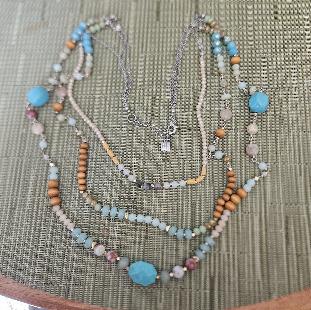 Park Lane "Olive" Multicolor Multistranded Beaded Necklace Set